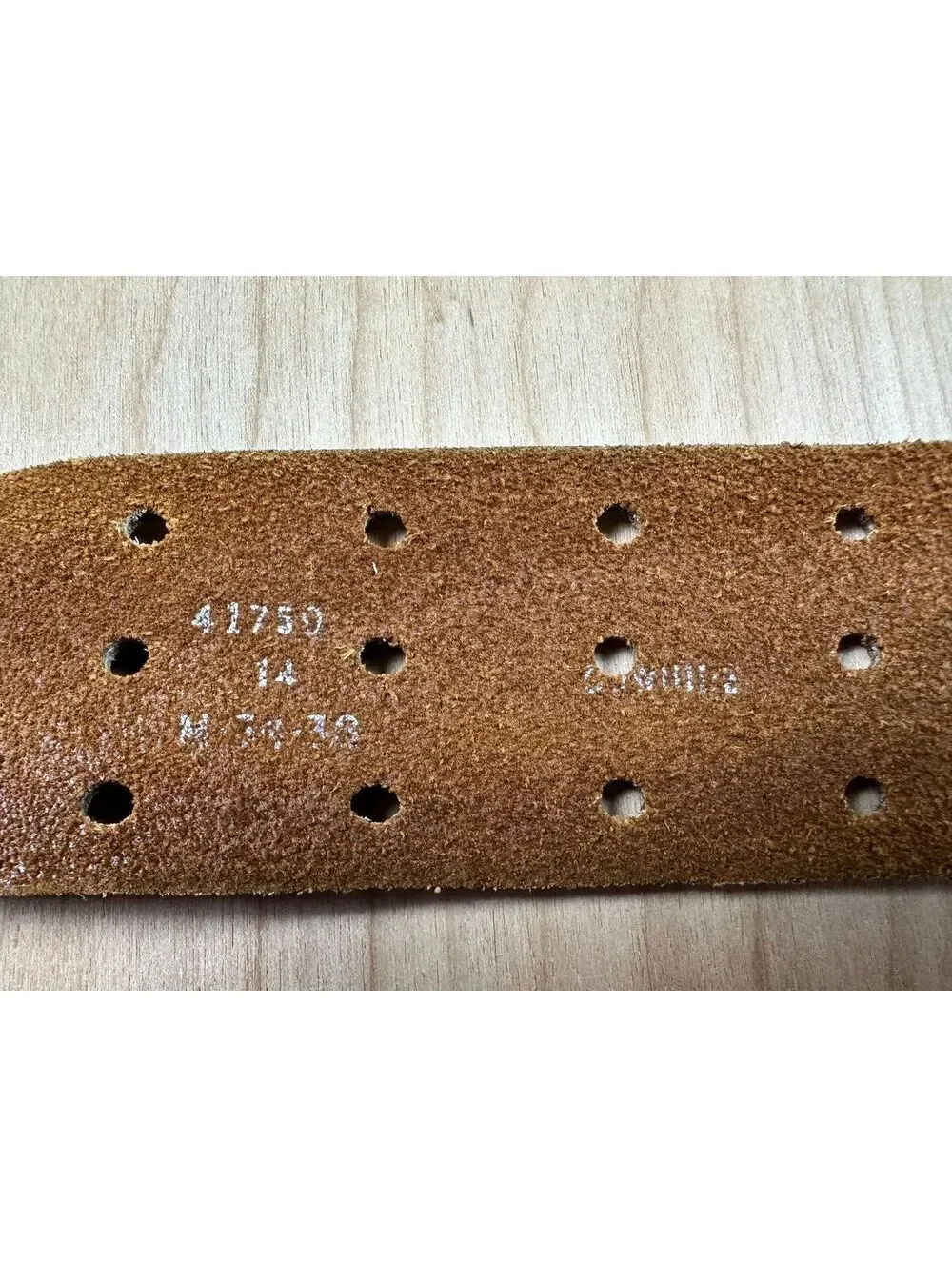 Vintage 80s Triple Prong Leather Belt heavy duty utility 1-7/8